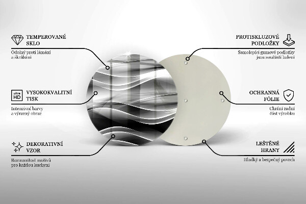Glass worktop protector Abstraction of smoke lines