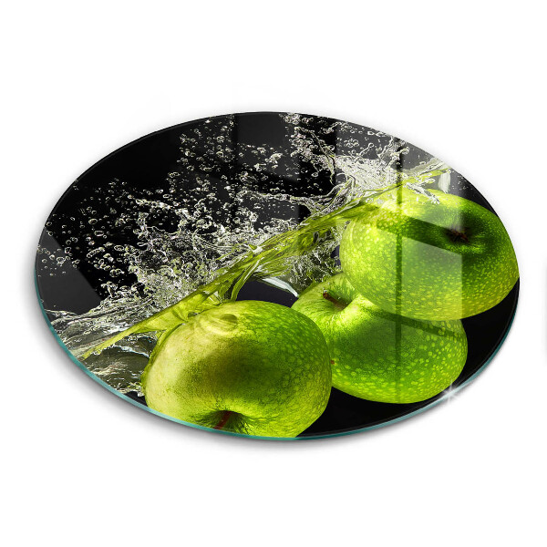 Glass worktop protector Green apples and water