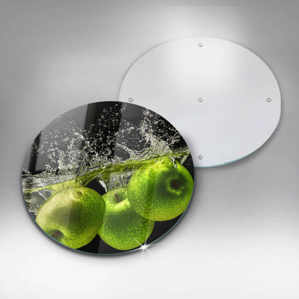 Glass worktop protector Green apples and water