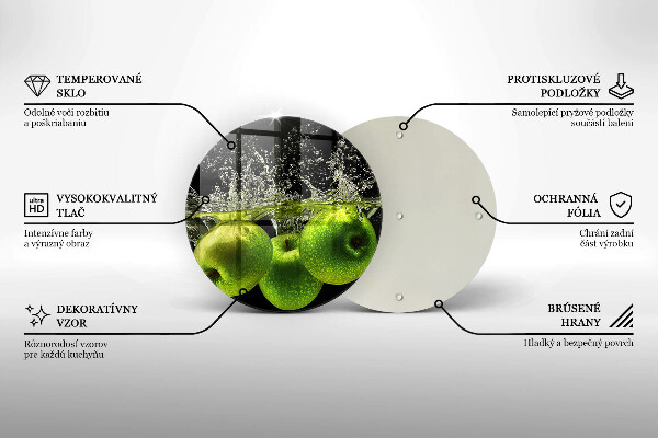 Glass worktop protector Green apples and water