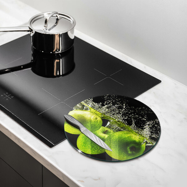 Glass worktop protector Green apples and water