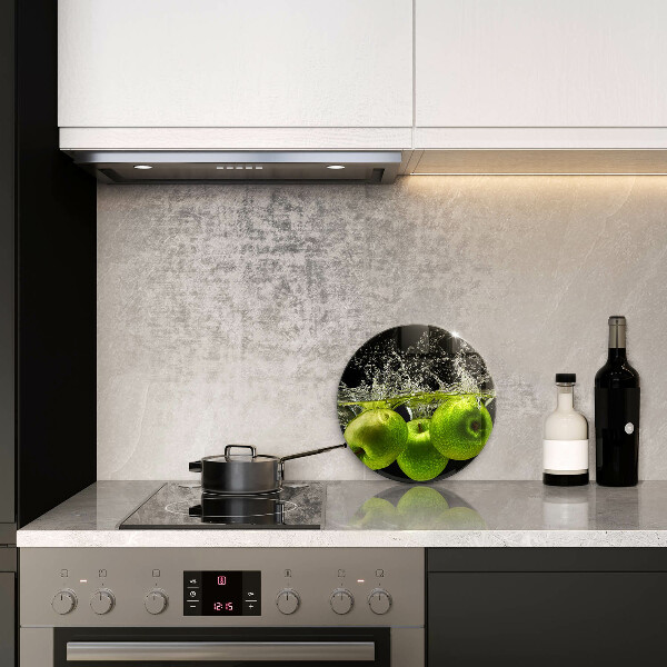 Glass worktop protector Green apples and water