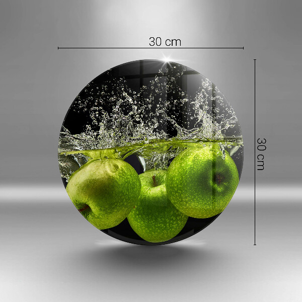Glass worktop protector Green apples and water