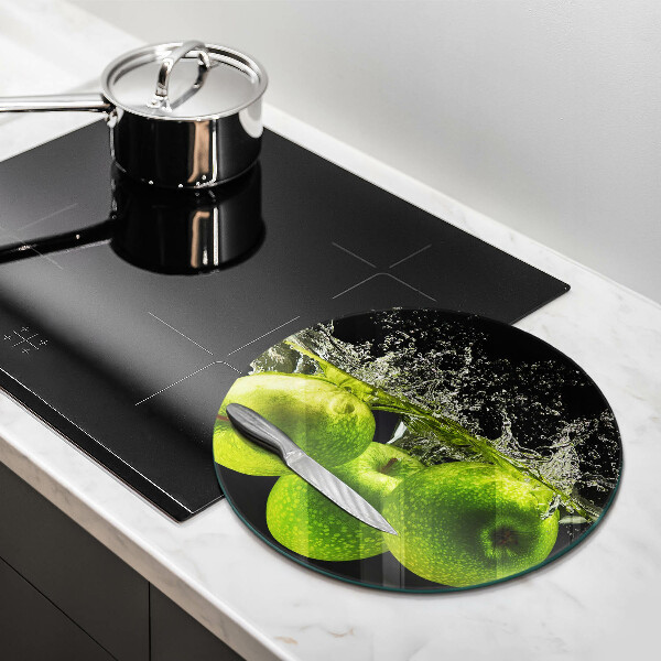 Glass worktop protector Green apples and water