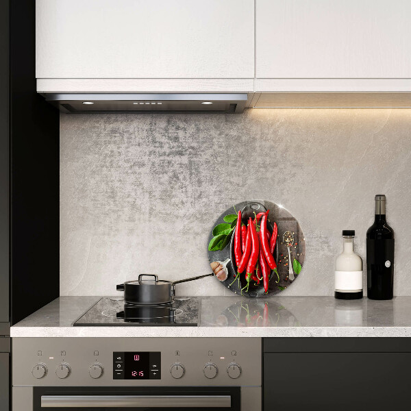 Glass worktop protector Red chili peppers