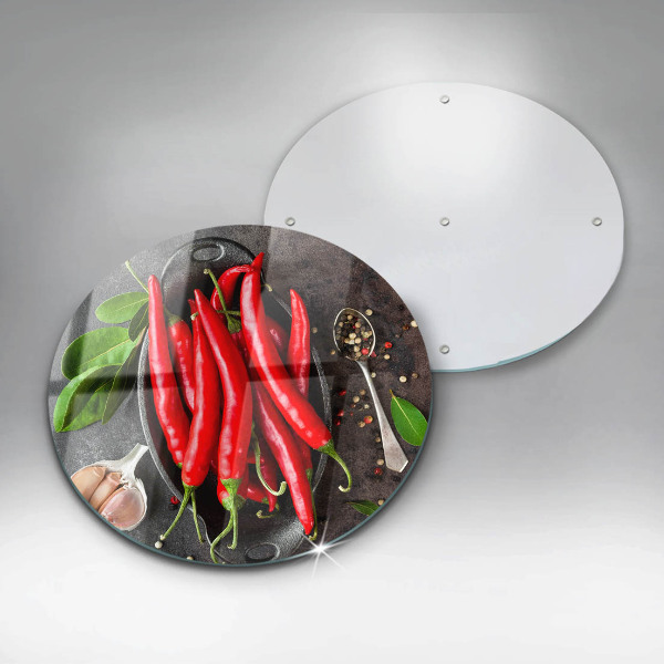 Glass worktop protector Red chili peppers