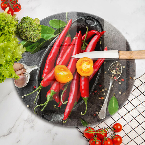 Glass worktop protector Red chili peppers