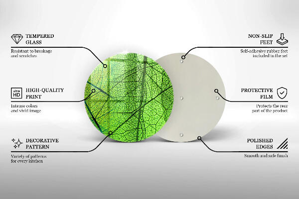 Glass worktop protector Natura leaves