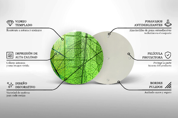 Glass worktop protector Natura leaves
