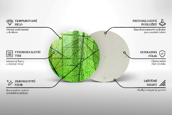 Glass worktop protector Natura leaves