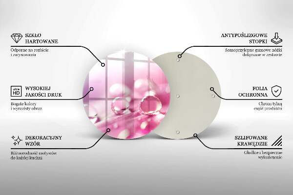 Glass worktop protector Rosa flower petals