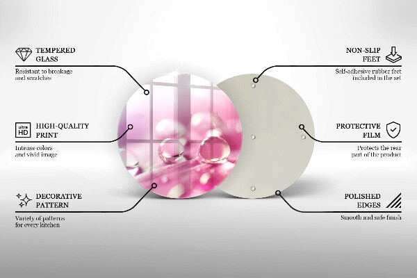 Glass worktop protector Rosa flower petals