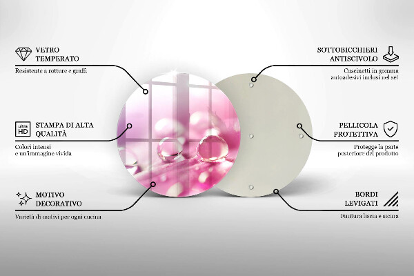 Glass worktop protector Rosa flower petals