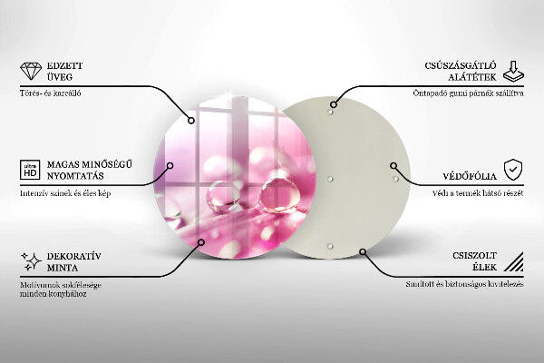 Glass worktop protector Rosa flower petals