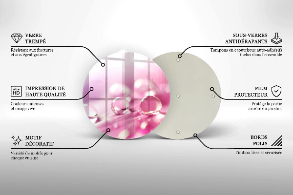 Glass worktop protector Rosa flower petals