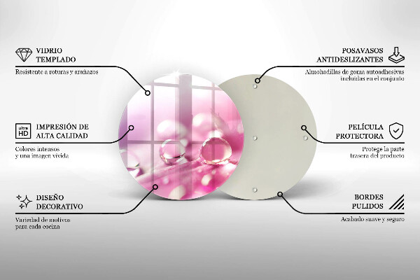 Glass worktop protector Rosa flower petals