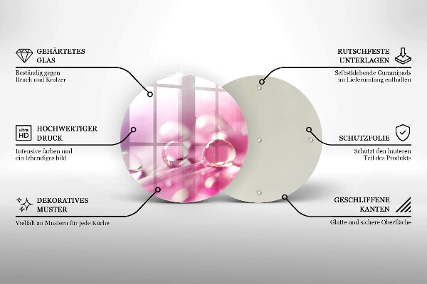 Glass worktop protector Rosa flower petals