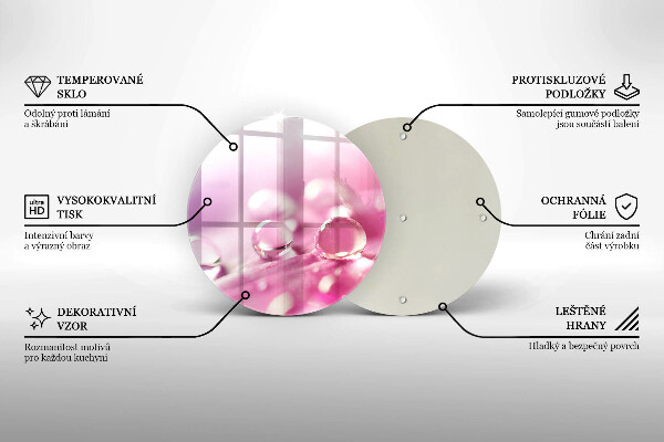 Glass worktop protector Rosa flower petals