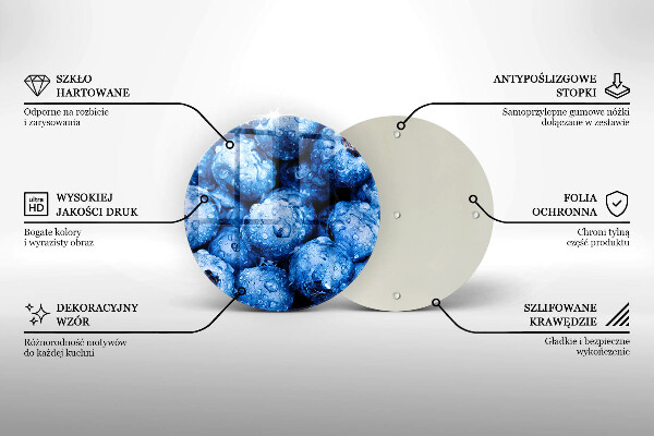 Glass worktop protector Juicy blueberries