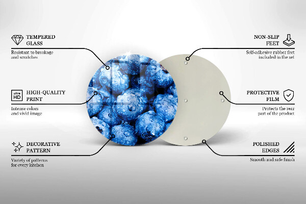 Glass worktop protector Juicy blueberries