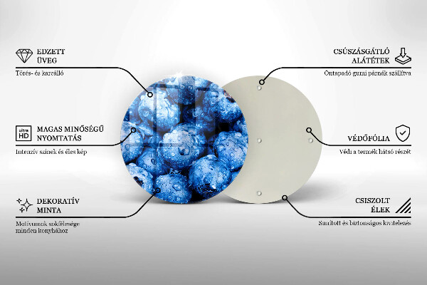 Glass worktop protector Juicy blueberries