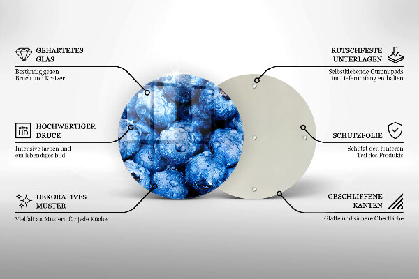 Glass worktop protector Juicy blueberries