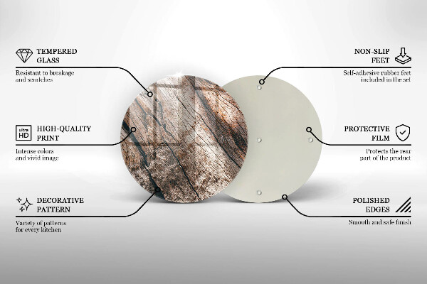 Glass worktop protector Wood structure