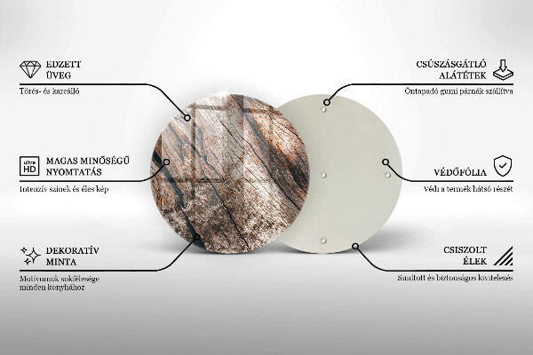 Glass worktop protector Wood structure