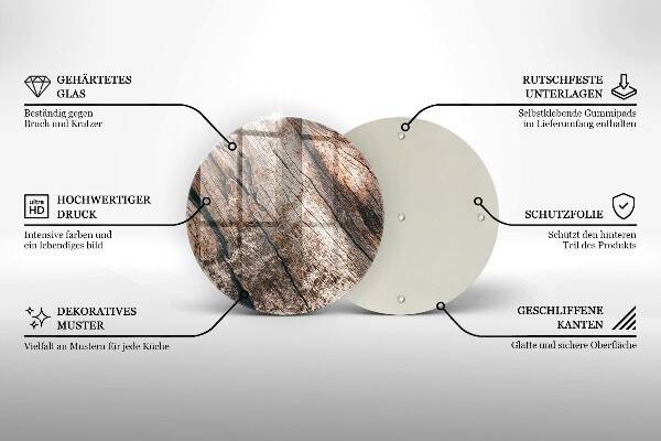 Glass worktop protector Wood structure