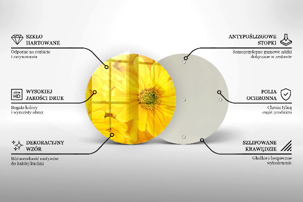 Glass worktop protector Flowers petals
