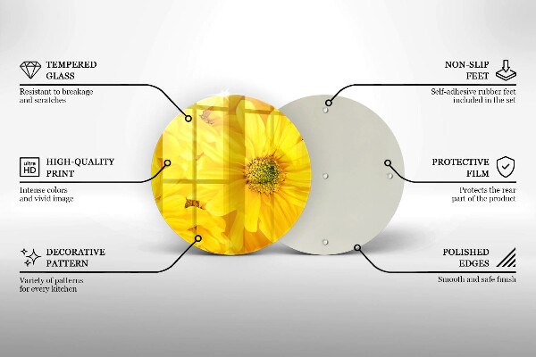 Glass worktop protector Flowers petals