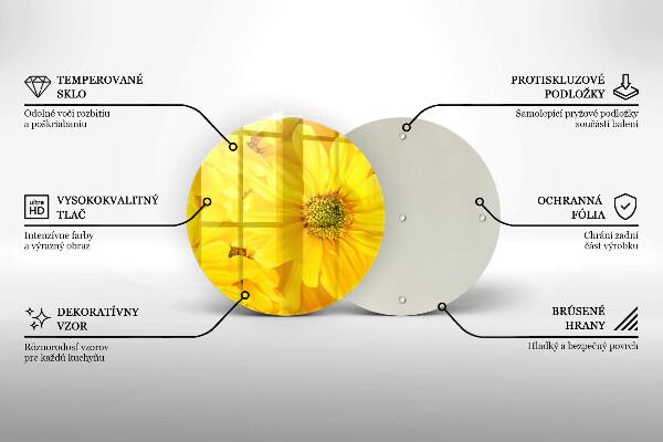 Glass worktop protector Flowers petals