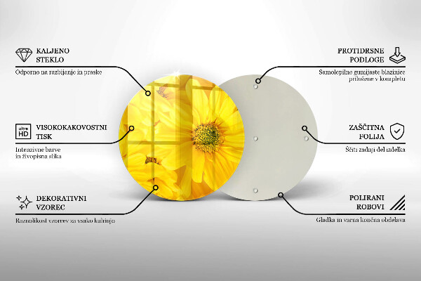 Glass worktop protector Flowers petals