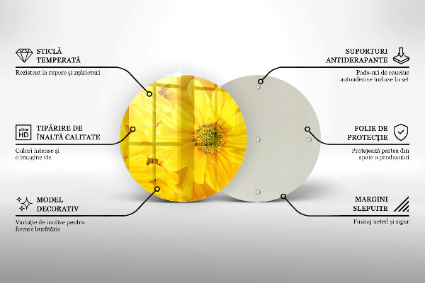 Glass worktop protector Flowers petals