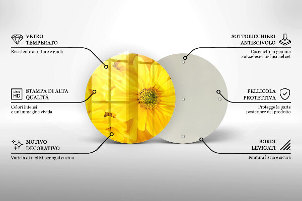 Glass worktop protector Flowers petals
