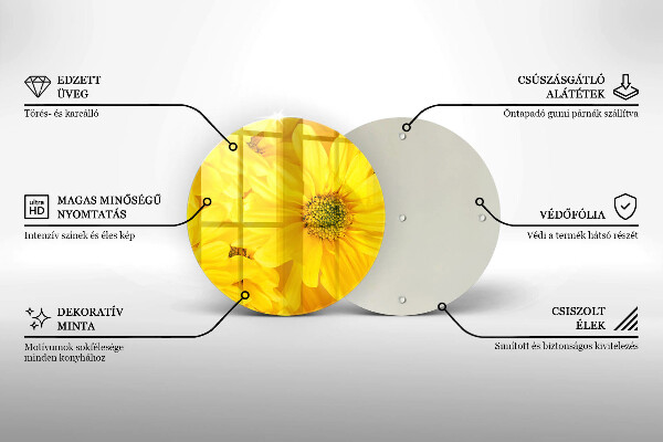 Glass worktop protector Flowers petals