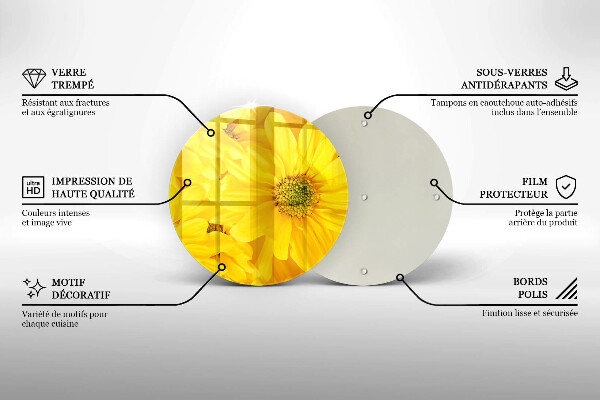 Glass worktop protector Flowers petals