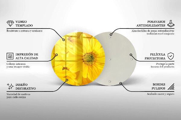 Glass worktop protector Flowers petals