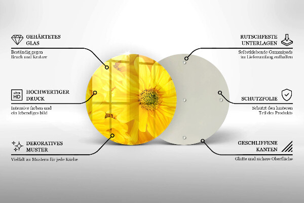 Glass worktop protector Flowers petals