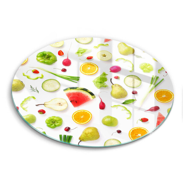 Glass worktop protector Fruit and vegetables pattern