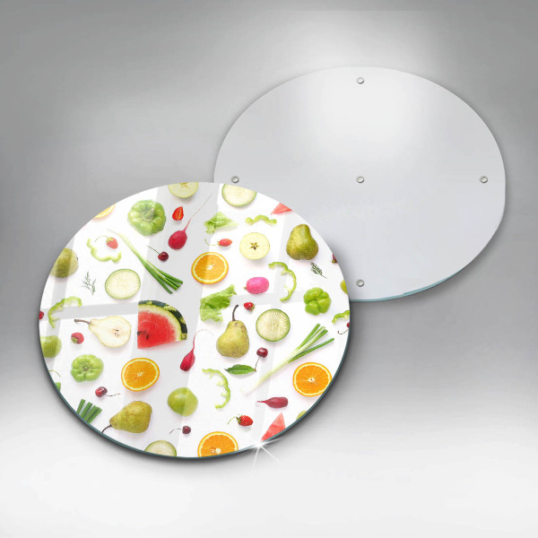 Glass worktop protector Fruit and vegetables pattern