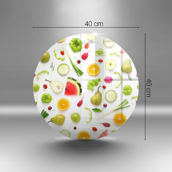 Glass worktop protector Fruit and vegetables pattern