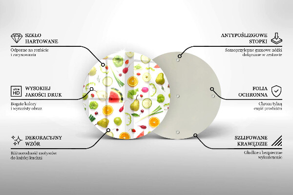 Glass worktop protector Fruit and vegetables pattern