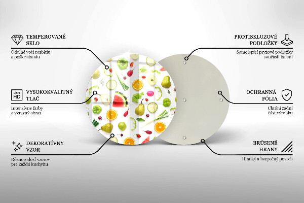 Glass worktop protector Fruit and vegetables pattern