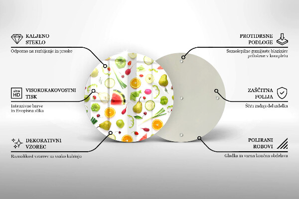 Glass worktop protector Fruit and vegetables pattern