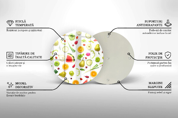 Glass worktop protector Fruit and vegetables pattern