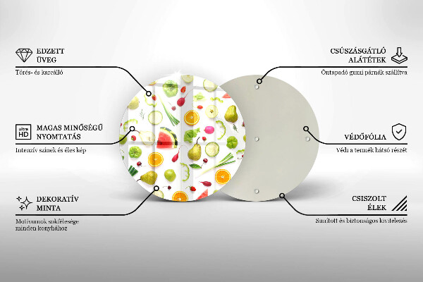 Glass worktop protector Fruit and vegetables pattern