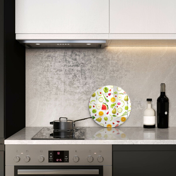 Glass worktop protector Fruit and vegetables pattern