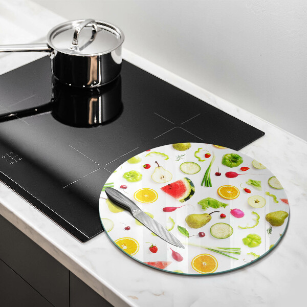 Glass worktop protector Fruit and vegetables pattern