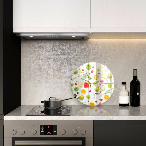Glass worktop protector Fruit and vegetables pattern